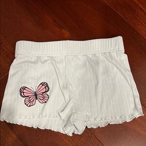 Tahari White Shorts with Pink Butterfly